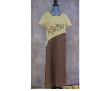 Mariko Designer Collection Linen Maxi Dress Size L